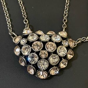 Swarovsky Seasonal Whispers pink and white large crystals double necklace, NWOT